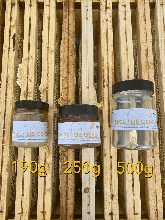 pot de miel de la région de Genève 190 / 250 / 500 grammes